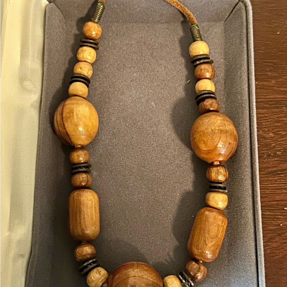 Vintage Wooden Beaded Necklace